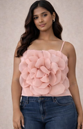 Blush 3D Flower Appliqué Cami Top