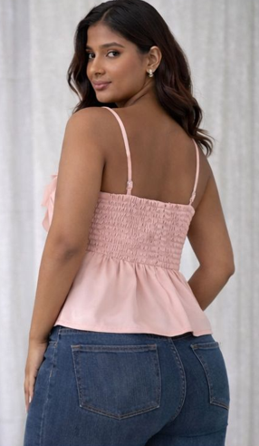 Blush 3D Flower Appliqué Cami Top