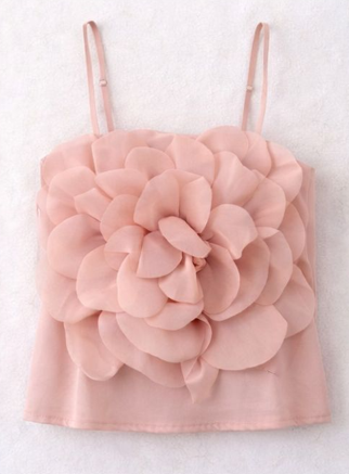 Blush 3D Flower Appliqué Cami Top
