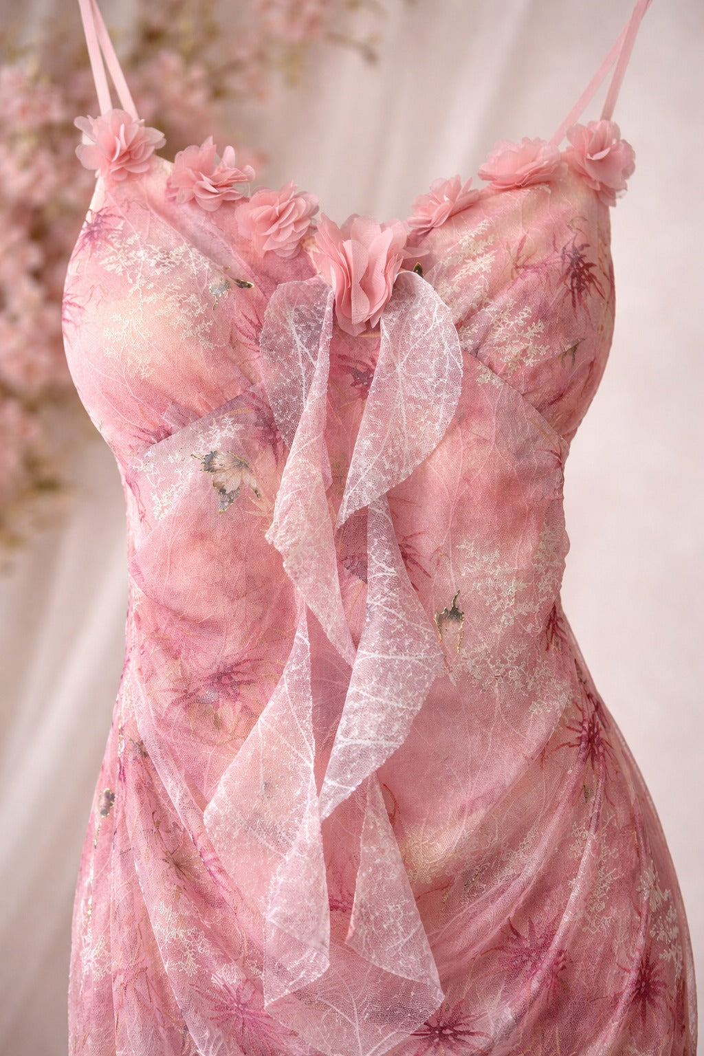 Pink Ruched floral printed Bodycon